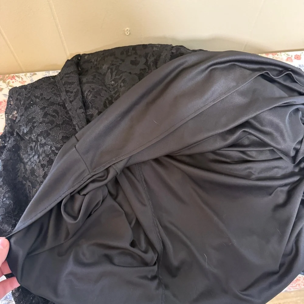 VTG Y2K Whimsigoth‎ Maxi Dress 6 Fully Lace Black Dark Fairy Grunge Hoco Prom - Picture 13 of 13